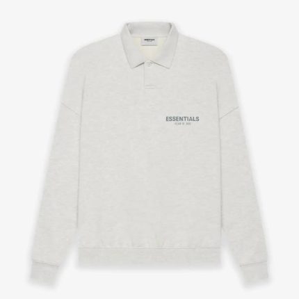 ESSENTIALS Fear of God Long Sleeve Gray Polo Sweatshirt