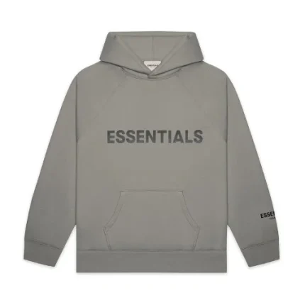 Essentials Fear of God Pullover Hoodie Logo – Gray Applique