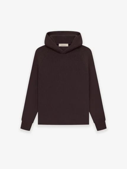Essentials Knit Hoodie Dark Red Kids
